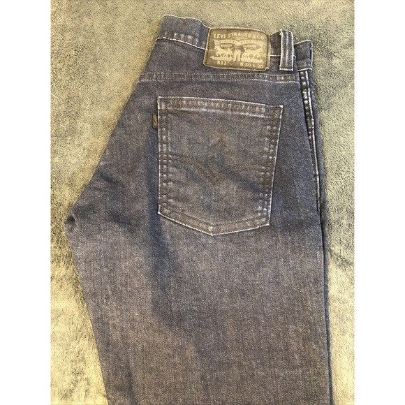 Levis 511 Mens Jeans Size 30x30 Dark Blue Slim Fit Denim Indigo - Picture 4 of 13